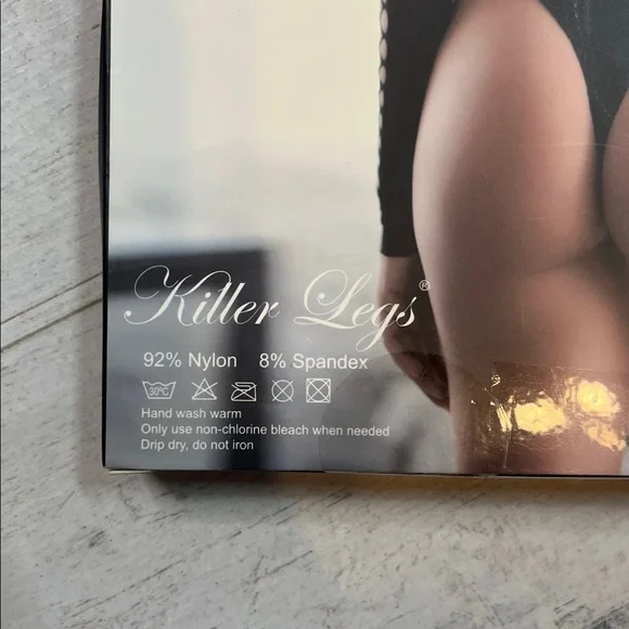 Killer Legs Black Fishnet Bodysuit Queen Size - Picture 5 of 6